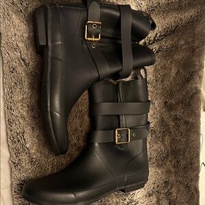 Burberry Black Buckle Rain Boots